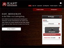 Tablet Screenshot of east-restaurant.com